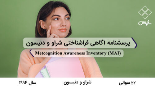 پرسشنامه آگاهی فراشناختی شراو و دنیسون در سال 1994 با 52 سوال و 2 بعد و 8 خرده مقیاس و مخفف MAI طراحی شد.